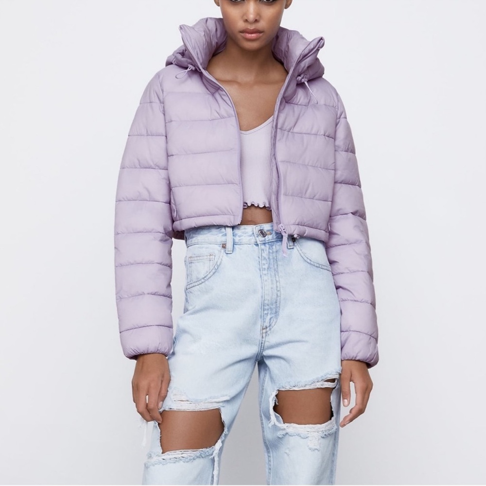 ZARA WATER REPELLENT CROPPED PUFFER JACKET